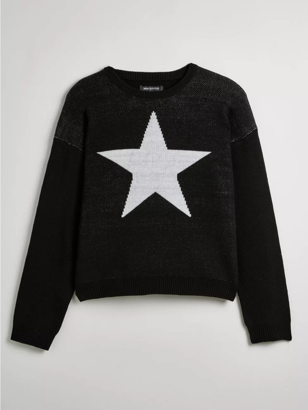 Urban Outfitters UO Omar Star Graphic Crew Neck Sweater Men’s M Black